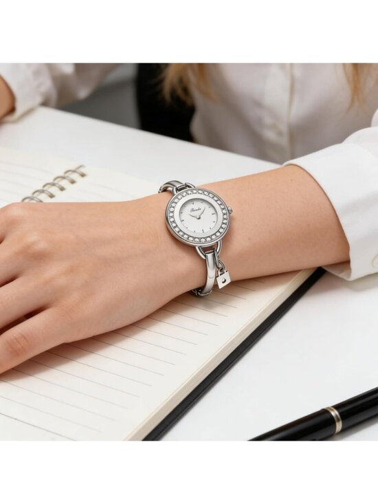 Binda Women\'s Silver Quartz Stainless Steel Bracelet Elegant Dial Round Watch main image 9